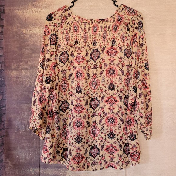 Floral Blouse with Tassels Sonoma Size XL Beautiful! - Picture 2 of 4
